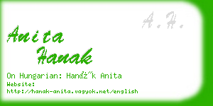 anita hanak business card